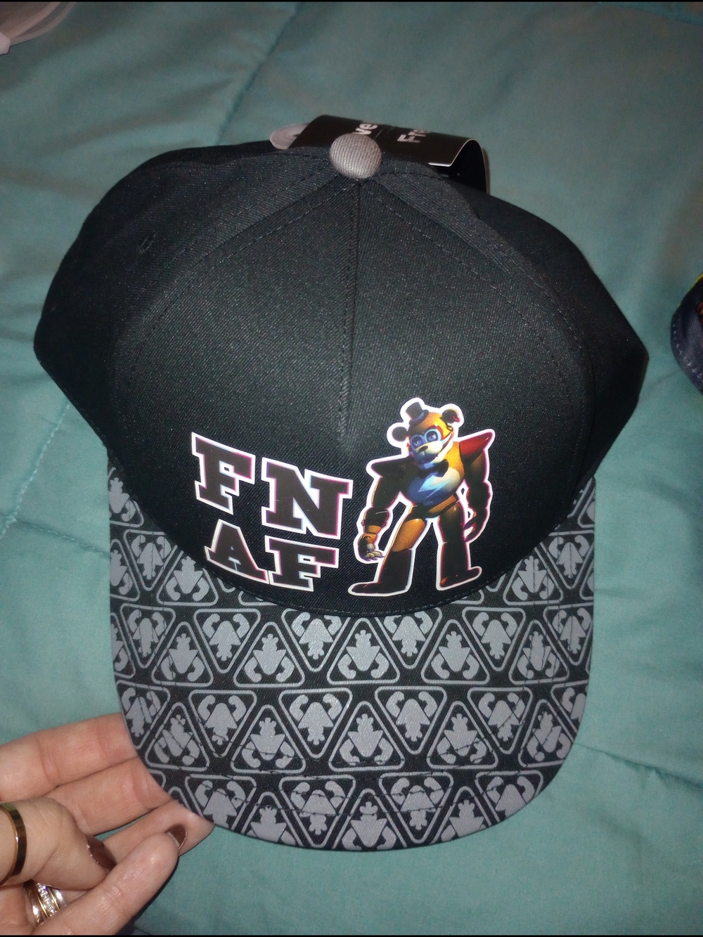 Five Nights At Freddy's Kids' Black  Hat with Patterned rim